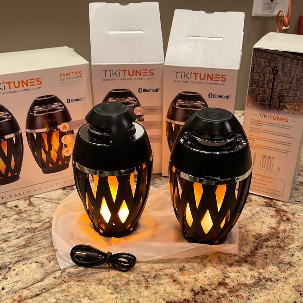 New!! Tiki Tunes Set of 2 Bluetooth Speakers
